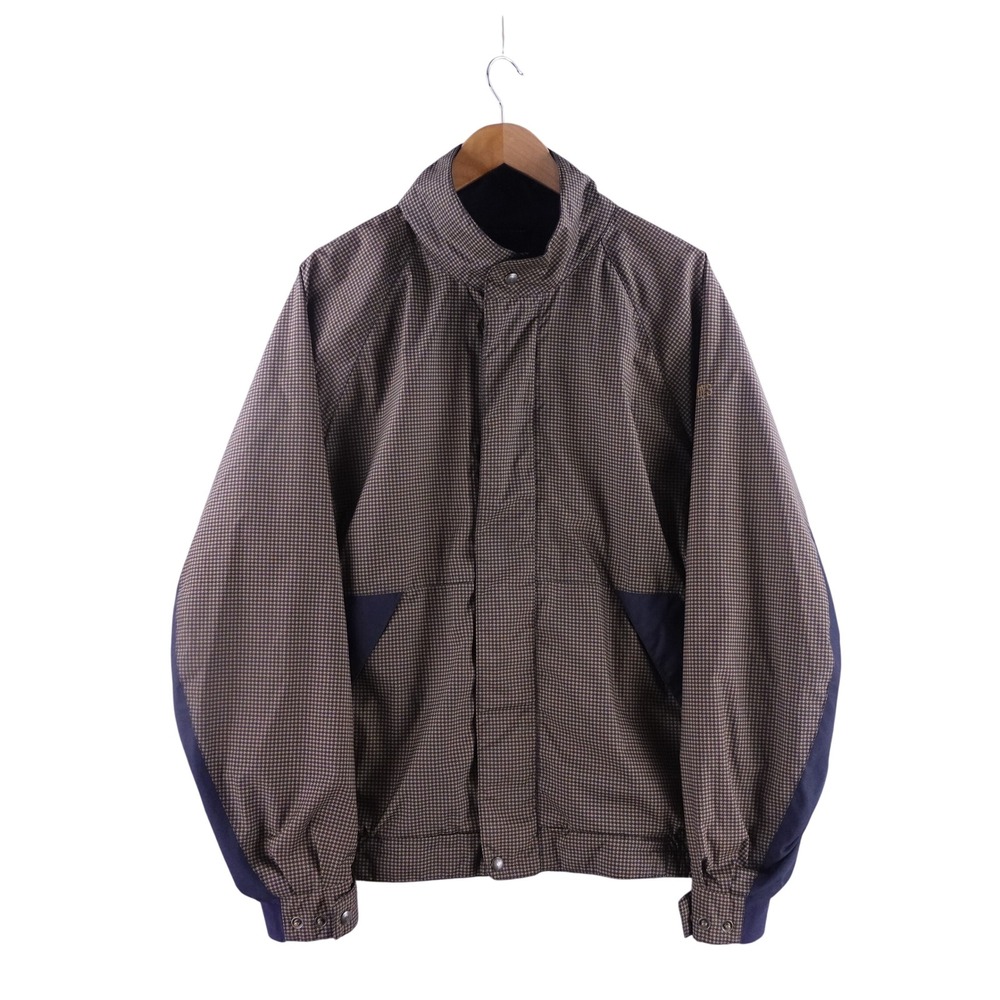 FootJoy Mens Large DryJoys Golf Jacket  Brown Houndstooth Full Zip Waterproof